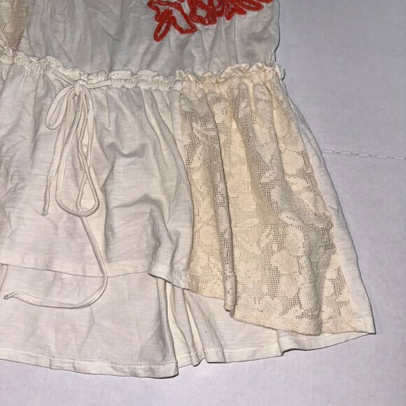 Anthropologie Ric Rac Ivory Lace Tunic Sleeveless Tank Drawstring Womens Medium - Picture 4 of 11